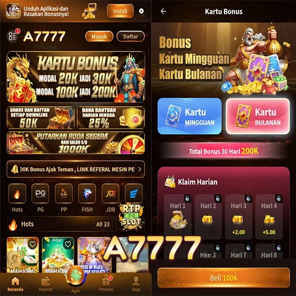 A7777 Bonus Member Baru 100%